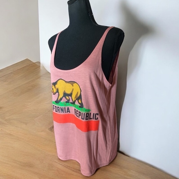 HEART BREAKER Y2K Women’s California Republic Graphic Tank Top, Mauve Small NWOT - Picture 2 of 7